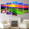 Colorful Sunset - Nature 5 Panel Canvas Art Wall Decor