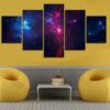Colorful Universe - Space 5 Panel Canvas Art Wall Decor