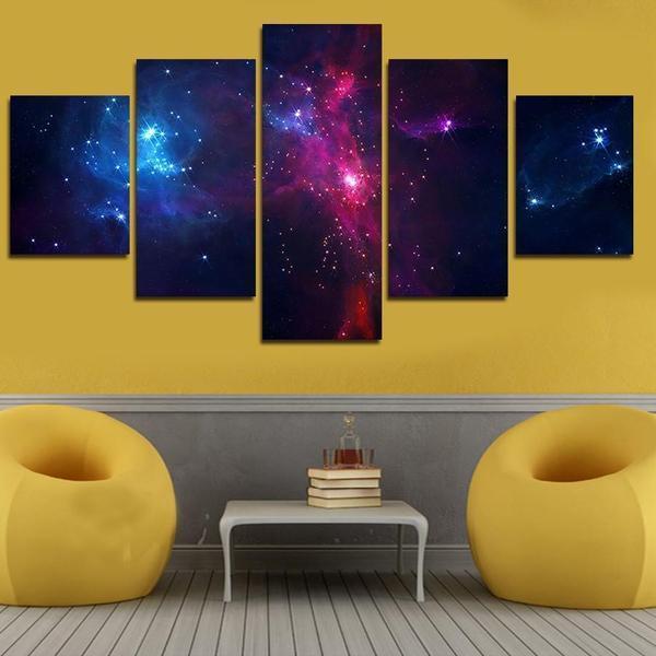 Colorful Universe - Space 5 Panel Canvas Art Wall Decor Colorful Universe - Space 5 Panel Canvas Art Wall Decor