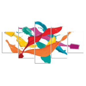 Colorful nail polish - Abstract 5 Panel Canvas Art Wall Decor