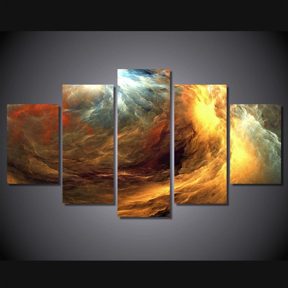 Colors Clouds 1 - Abstract 5 Panel Canvas Art Wall Decor Colors Clouds 1 - Abstract 5 Panel Canvas Art Wall Decor