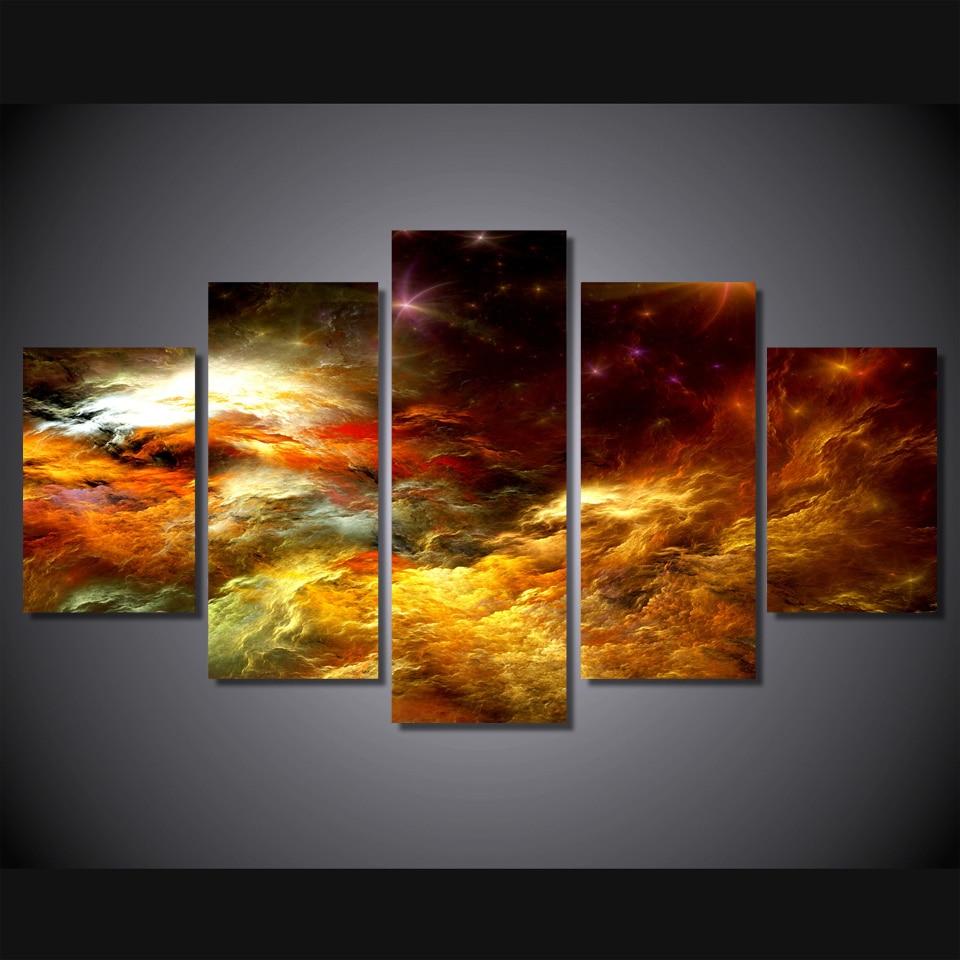 Colors Clouds 4 - Abstract 5 Panel Canvas Art Wall Decor Colors Clouds 4 - Abstract 5 Panel Canvas Art Wall Decor