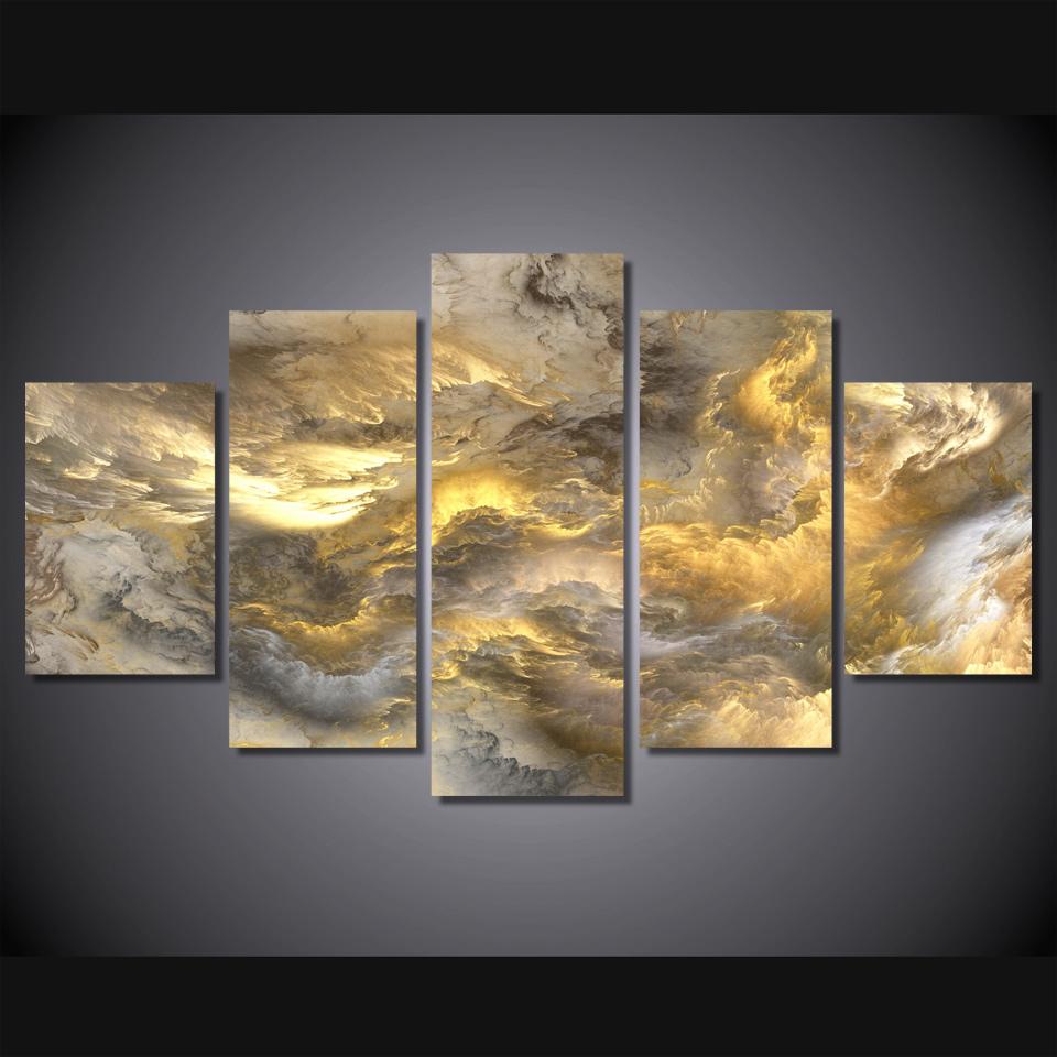 Colors Clouds 5 - Abstract 5 Panel Canvas Art Wall Decor Colors Clouds 5 - Abstract 5 Panel Canvas Art Wall Decor