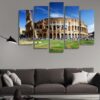Colosseum In Rome Italy - Nature 5 Panel Canvas Art Wall Decor