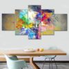Colour Splash - Abstract 5 Panel Canvas Art Wall Decor