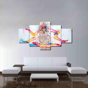 Colourful Figure - Abstract 5 Panel Canvas Art Wall Decor
