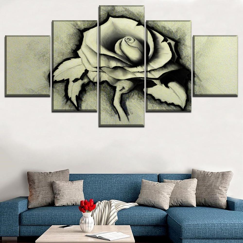 Colourful Flowers 13 - Nature 5 Panel Canvas Art Wall Decor Colourful Flowers 13 - Nature 5 Panel Canvas Art Wall Decor