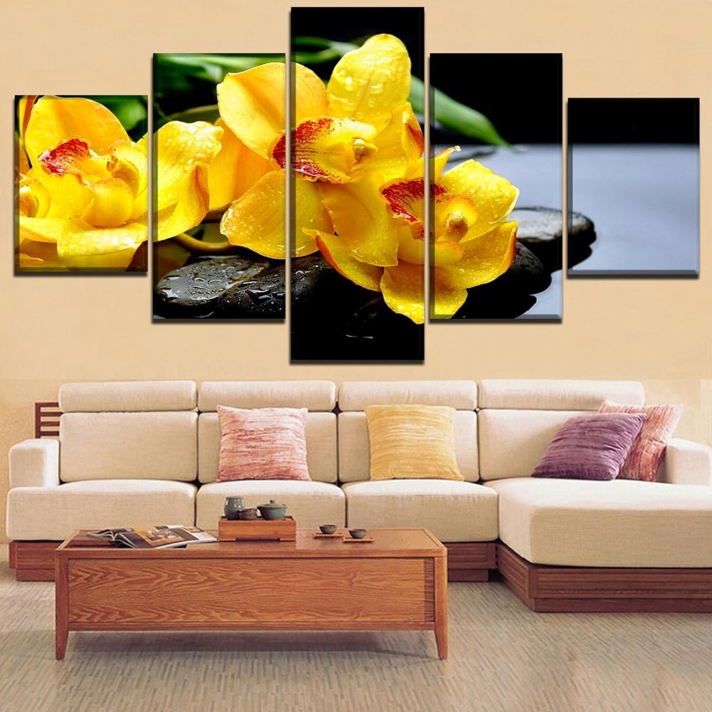 Colourful Flowers 14 - Nature 5 Panel Canvas Art Wall Decor Colourful Flowers 14 - Nature 5 Panel Canvas Art Wall Decor
