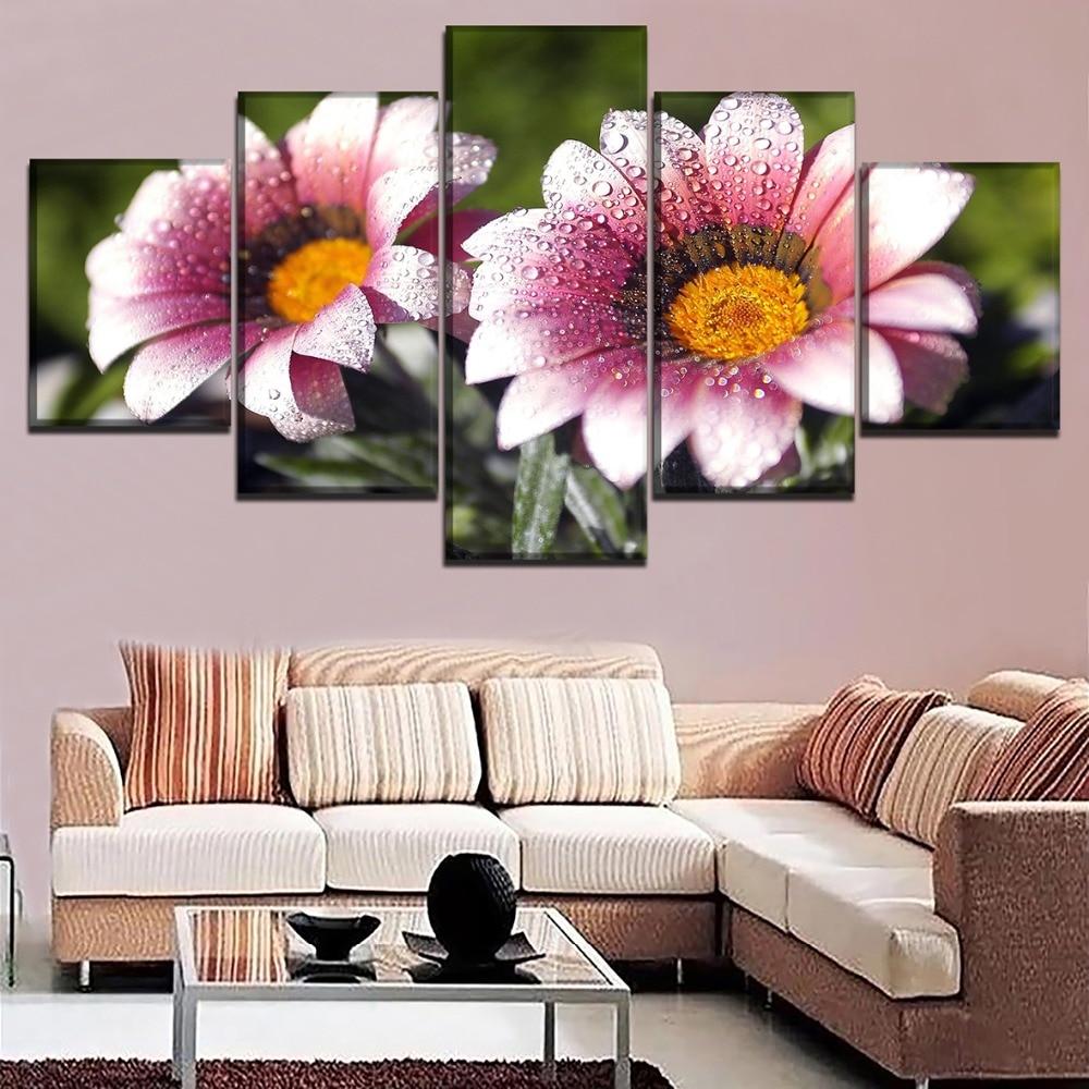 Colourful Flowers 17 - Nature 5 Panel Canvas Art Wall Decor Colourful Flowers 17 - Nature 5 Panel Canvas Art Wall Decor