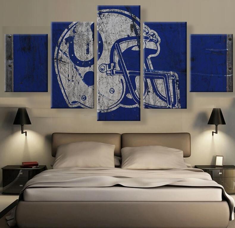 Colts Fans - Sport 5 Panel Canvas Art Wall Decor Colts Fans - Sport 5 Panel Canvas Art Wall Decor