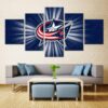 Columbus Blue Jackets Blue - Sport 5 Panel Canvas Art Wall Decor