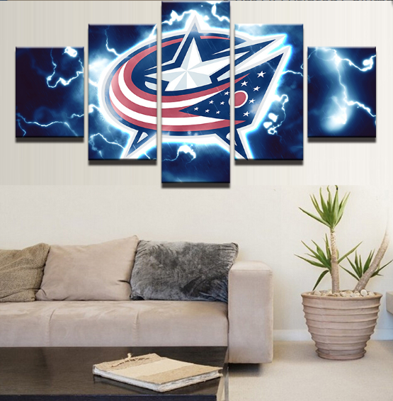 Columbus Blue Jackets Hockey 1 Sport - 5 Panel Canvas Art Wall Decor Columbus Blue Jackets Hockey 1 Sport - 5 Panel Canvas Art Wall Decor
