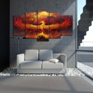 Comics Phoenix - Abstract 5 Panel Canvas Art Wall Decor