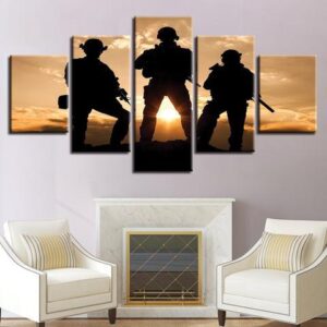Coming Home - Army 5 Panel Canvas Art Wall Decor