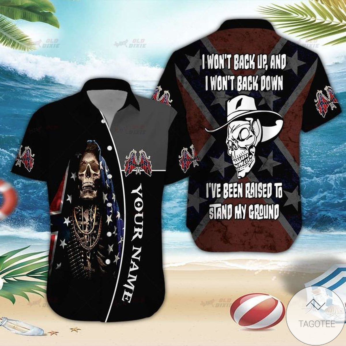 Confederate Flag I Won’T Back Up And I Won’T Back Down Hawaiian Shirt Confederate Flag I Won’T Back Up And I Won’T Back Down Hawaiian Shirt