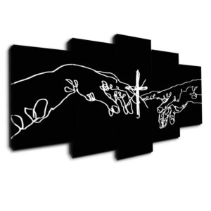 Connect To Christ - Abstract 5 Panel Canvas Art Wall Decor