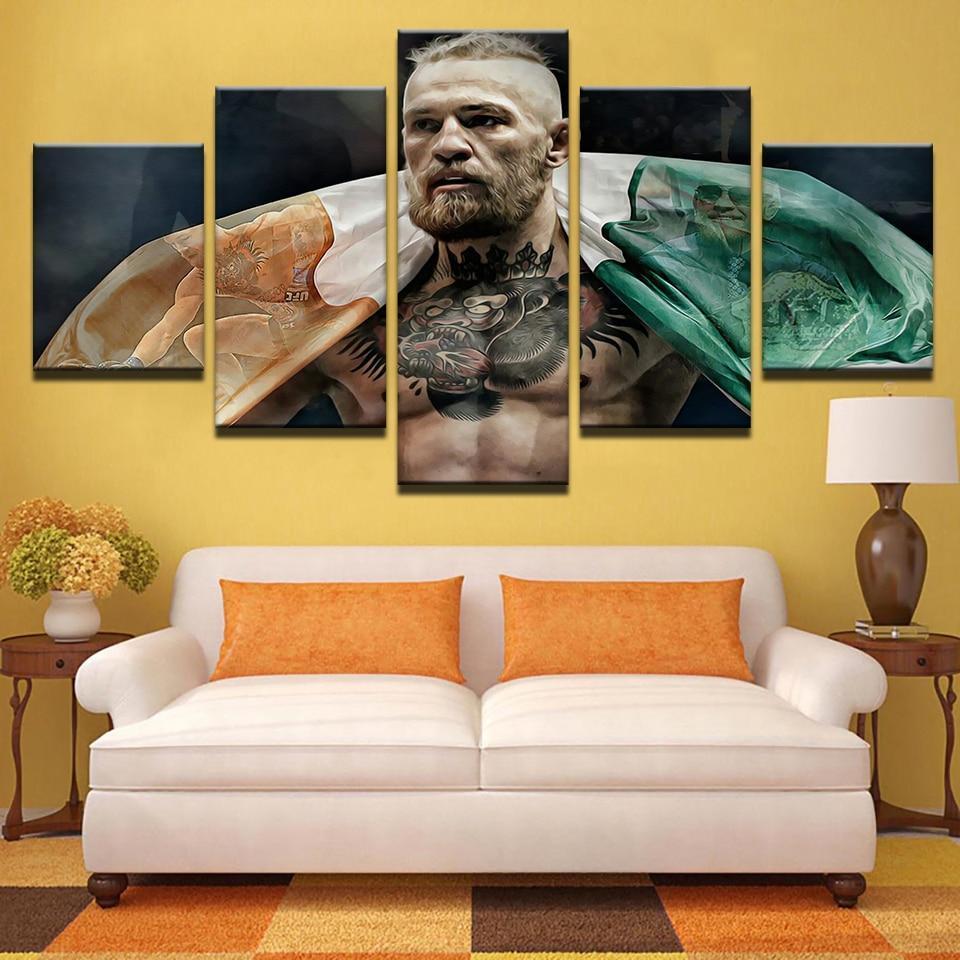 Conor McGregor Put On Flag Celebrityn - 5 Panel Canvas Art Wall Decor Conor McGregor Put On Flag Celebrityn - 5 Panel Canvas Art Wall Decor