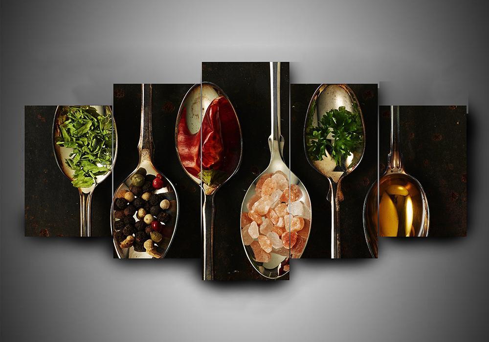 Cooking 2 - Kitchen 5 Panel Canvas Art Wall Decor Cooking 2 - Kitchen 5 Panel Canvas Art Wall Decor