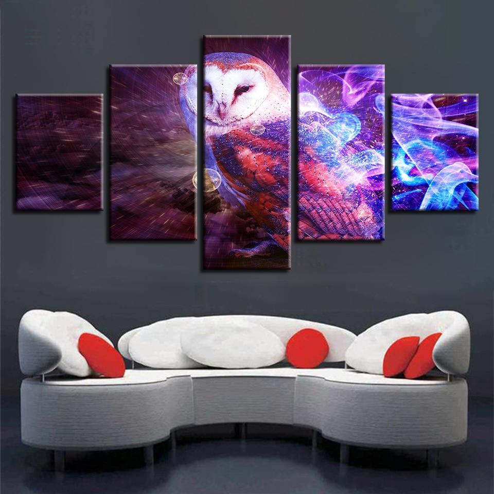 Cool Owl - Animal 5 Panel Canvas Art Wall Decor Cool Owl - Animal 5 Panel Canvas Art Wall Decor