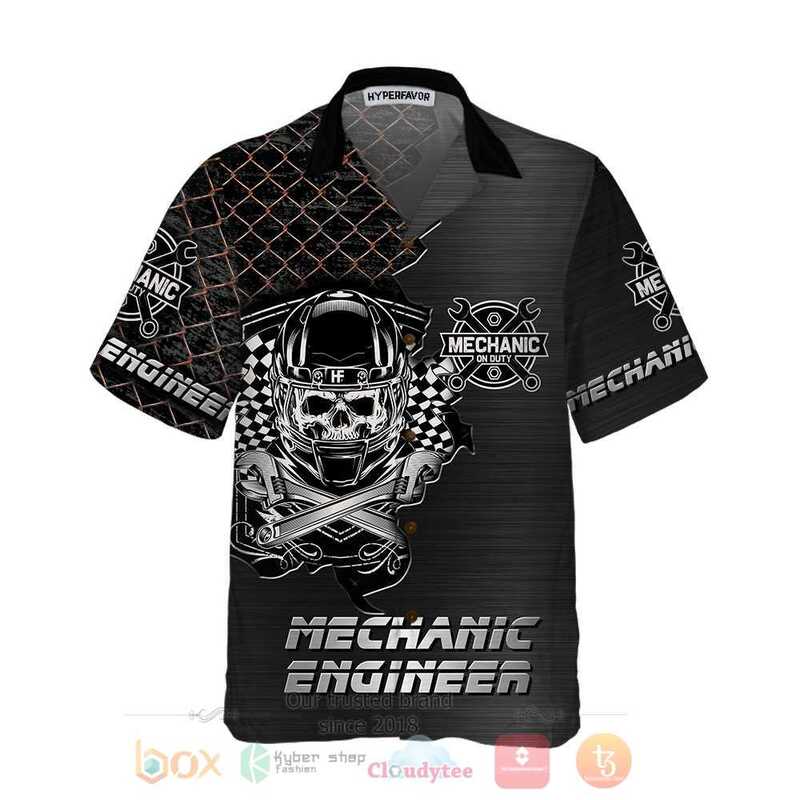 Cool Skull Mechanic Engineer Hawaiian Shirt Cool Skull Mechanic Engineer Hawaiian Shirt