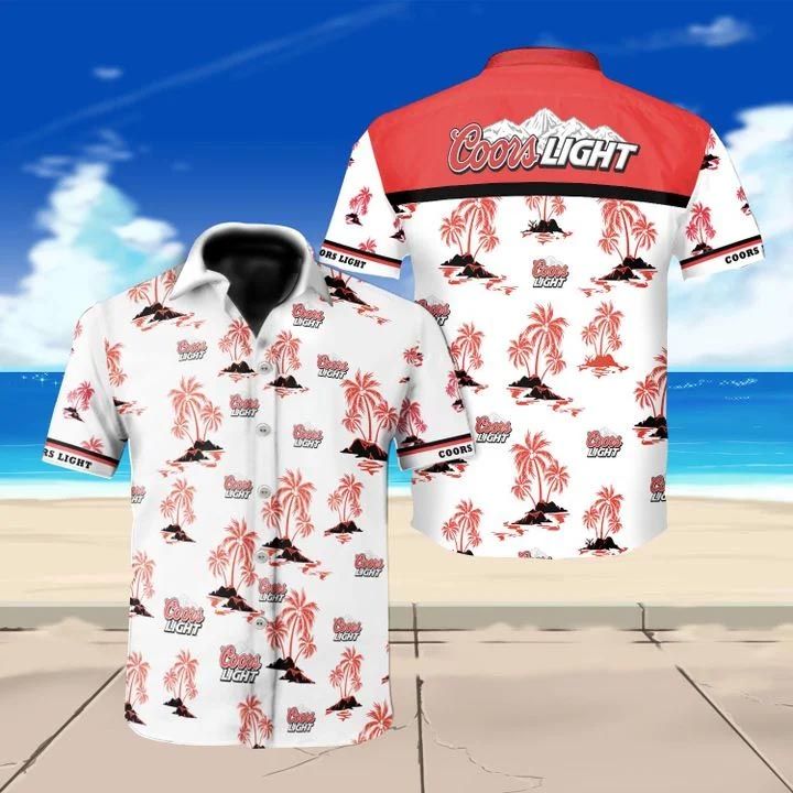 Coors Light Hawaiian Shirt Summer Button Up Coors Light Hawaiian Shirt Summer Button Up