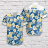Corona Beer Blue Gold Tropical Summer Short Sleeve Hawaiian Shirt