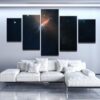 Cosmic Peaks - Space 5 Panel Canvas Art Wall Decor