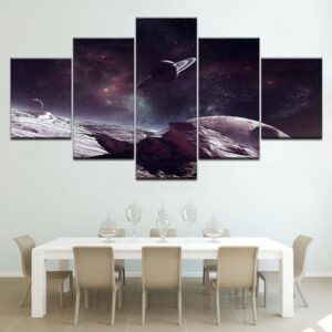Cosmic Planets 01 - Space 5 Panel Canvas Art Wall Decor