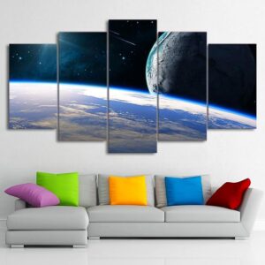 Cosmic Planets - Space Universe 5 Panel Canvas Art Wall Decor
