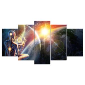 Cosmic meditation universe - Space 5 Panel Canvas Art Wall Decor