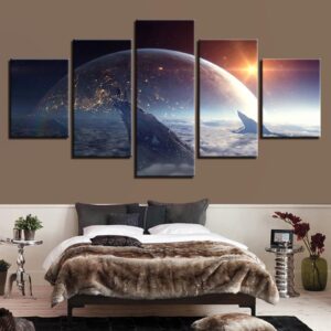 Cosmos Earth 01 - Space 5 Panel Canvas Art Wall Decor