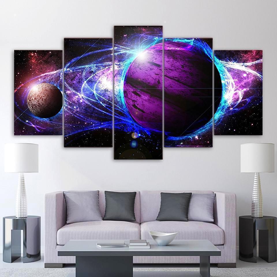 Cosmos Galaxy Star Energy Space Universe - 5 Panel Canvas Art Wall Decor Cosmos Galaxy Star Energy Space Universe - 5 Panel Canvas Art Wall Decor