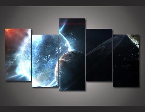 Cosmos Galaxy Star - Space 5 Panel Canvas Art Wall Decor Cosmos Galaxy Star - Space 5 Panel Canvas Art Wall Decor