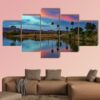 Cotton Candy Floating Over The Mighty Colorado River - Nature 5 Panel Canvas Art Wall Decor