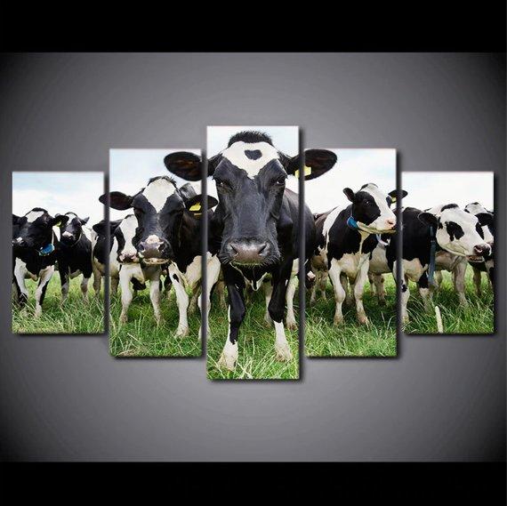Country Black Cows Canvas Set Country Black Cows Canvas Set