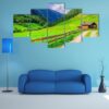 Country Road Leading To The Alpine Houses - Nature 5 Panel Canvas Art Wall Decor