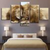 Couple Lion - Animal 5 Panel Canvas Art Wall Decor