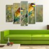 Couple Of Birds Bee Eaters - Animal 5 Panel Canvas Art Wall Decor