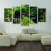 Covered Bridge - Nature 5 Panel Canvas Art Wall Decor