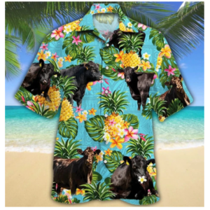 Cow And Pineaoole Pattern Hawaiian Shirt