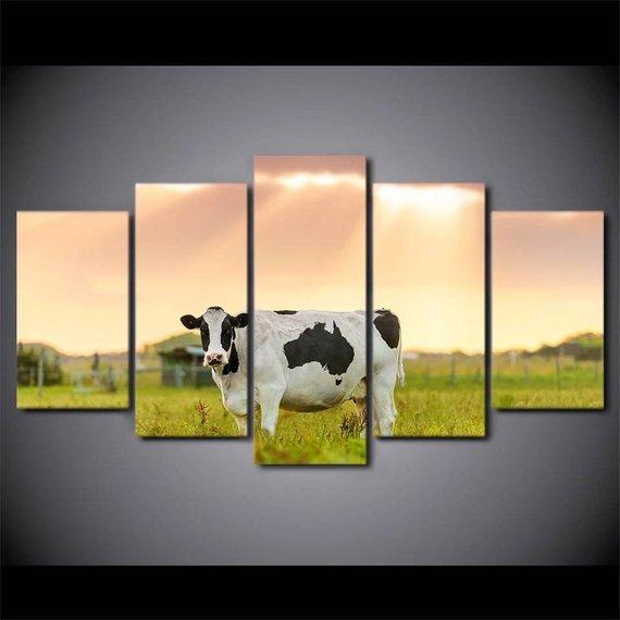 Cow Farm - Animal 5 Panel Canvas Art Wall Decor Cow Farm - Animal 5 Panel Canvas Art Wall Decor
