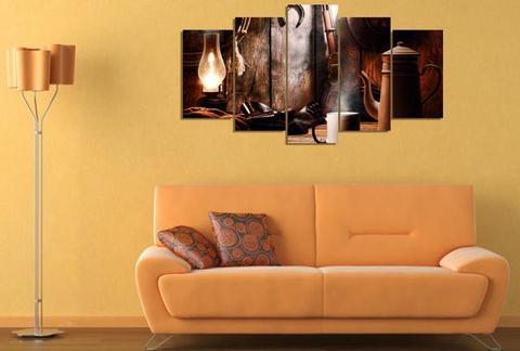 Cowboy Gun - Army 5 Panel Canvas Art Wall Decor Cowboy Gun - Army 5 Panel Canvas Art Wall Decor
