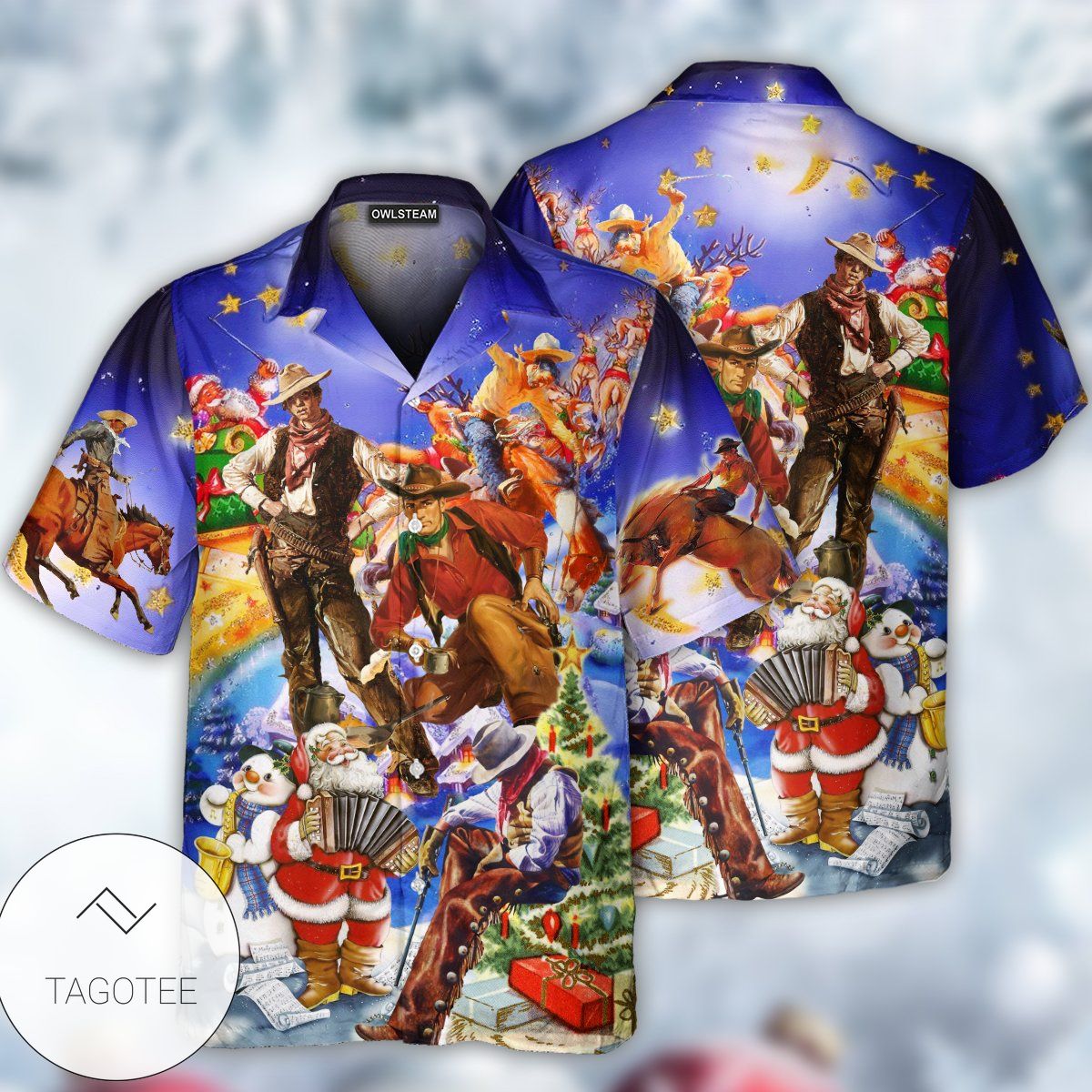 Cowboy Happy And Christmas Hawaiian Shirt Cowboy Happy And Christmas Hawaiian Shirt