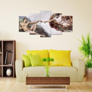 Creation Of Adam 2 - Abstract 5 Panel Canvas Art Wall Decor