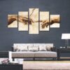 Creation Of Adam - Abstract 5 Panel Canvas Art Wall Decor