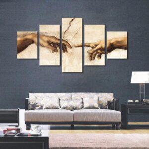 Creation Of Adam - Abstract 5 Panel Canvas Art Wall Decor