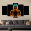 Creative Buddha - Religion 5 Panel Canvas Art Wall Decor