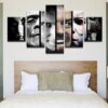 Creepy Movie Faces Jack Shining Jigsaw Saw Etc Halloween - Space 5 Panel Canvas Art Wall Decor