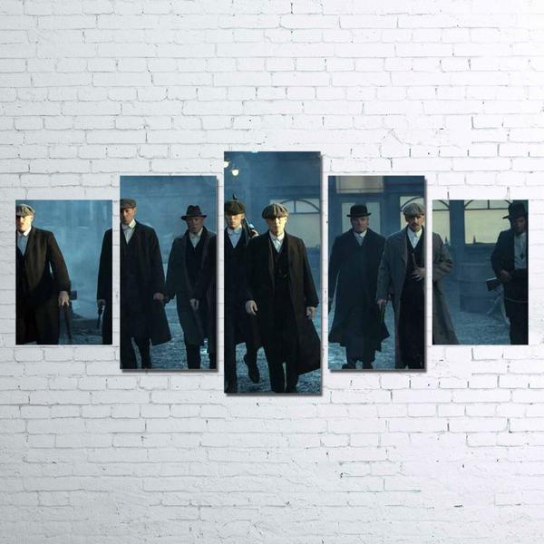 Crime Drama Peaky Blinders - Movie 5 Panel Canvas Art Wall Decor Crime Drama Peaky Blinders - Movie 5 Panel Canvas Art Wall Decor