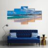 Cronulla Coastline With Mild Waves - Nature 5 Panel Canvas Art Wall Decor